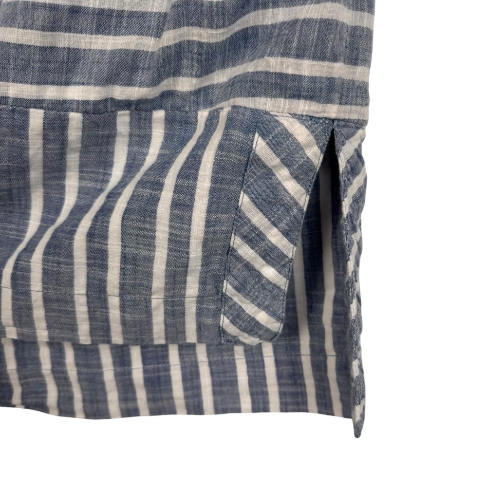 Athleta Stripe Barbados Mini Dress Sz M Cover Up Striped Blue White Cotton - Picture 4 of 7